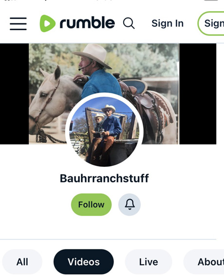 follow bauhr ranch on rumble